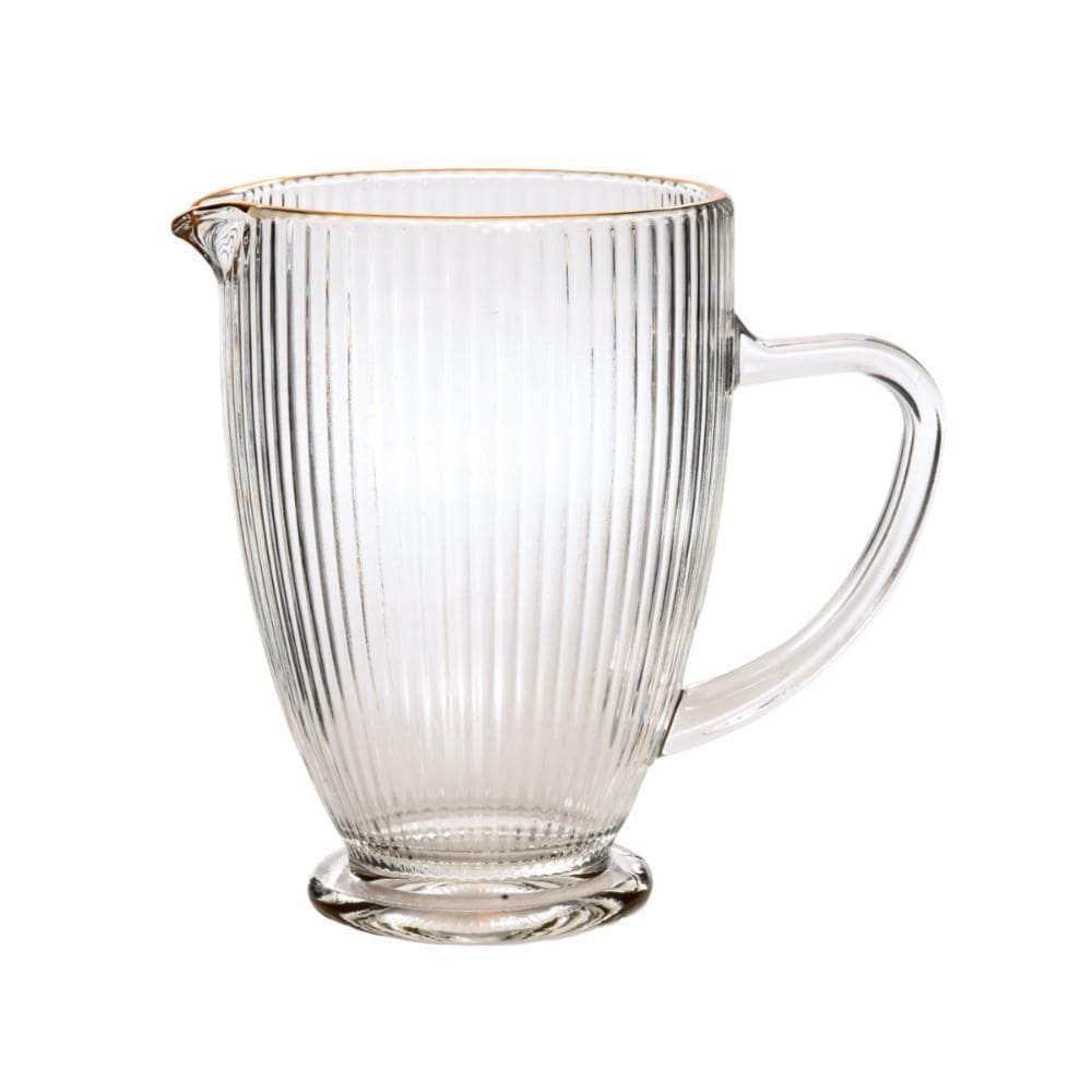 Jarra Prisma Canelada Clear Gold Vidro 1 Litro