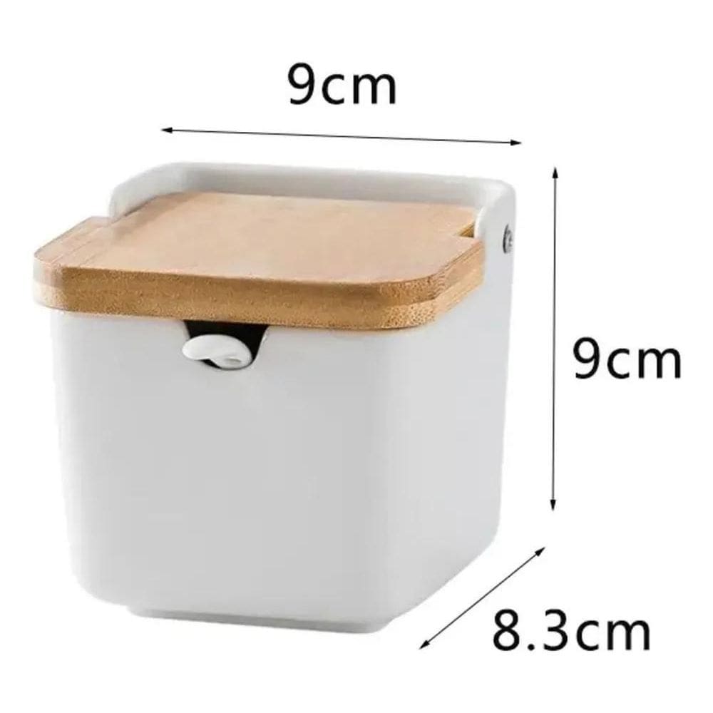 3X Saleiro Porcelana Para Mesa Com Tampa E Colher Açucareiro