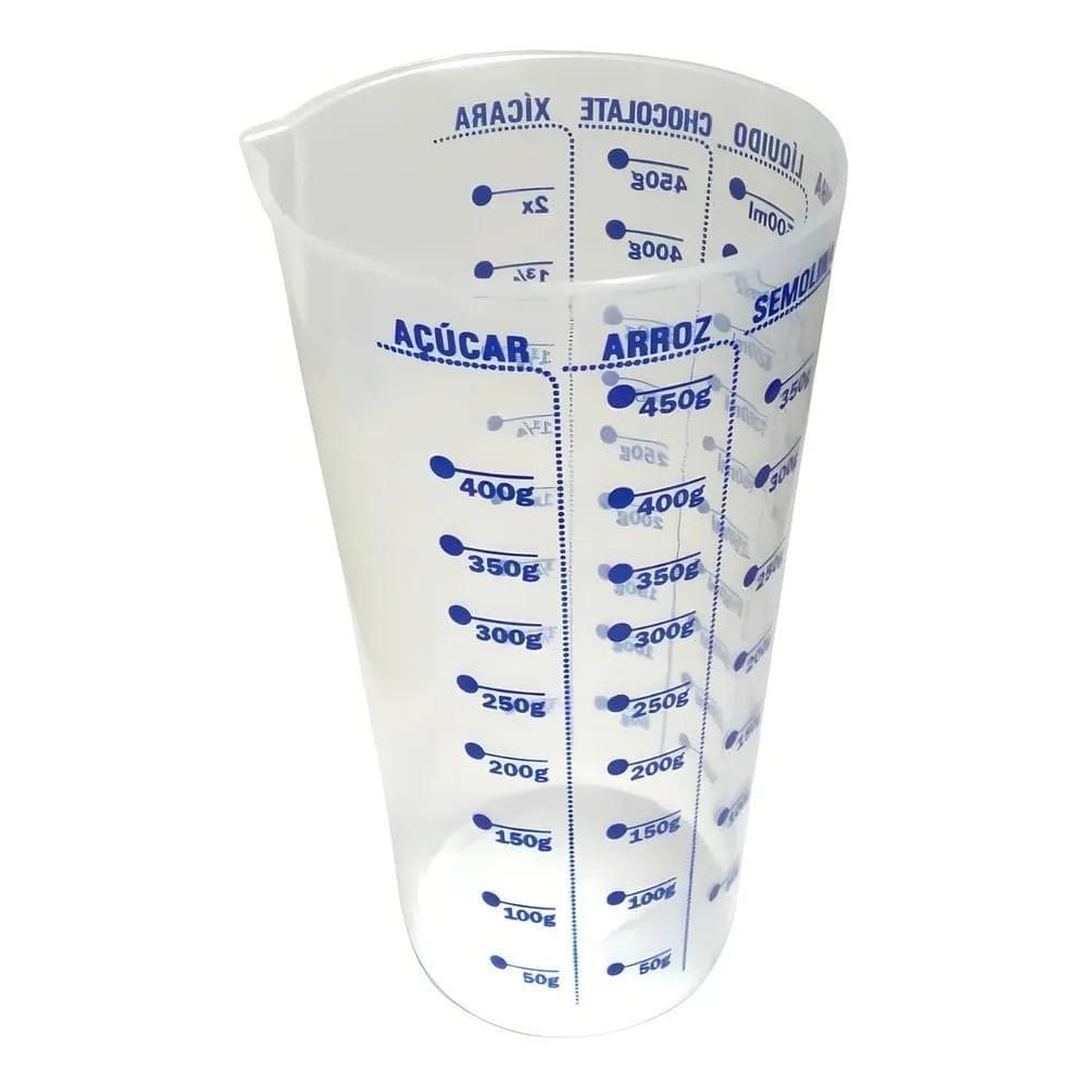 10X Copo Medidor Dosador Graduado 600Ml Plástico Cozinha Re
