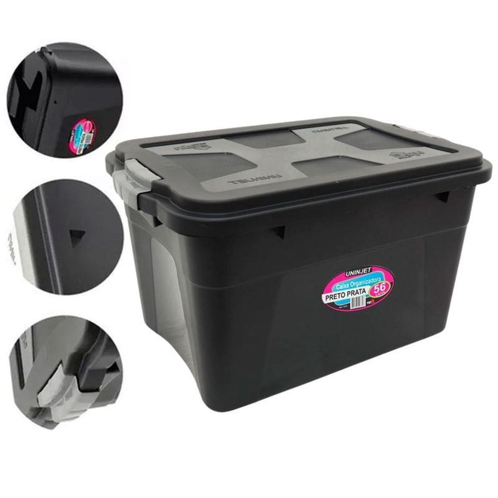 Caixa Organizadora Grande 56L - Ideal Para Casa E Escritório