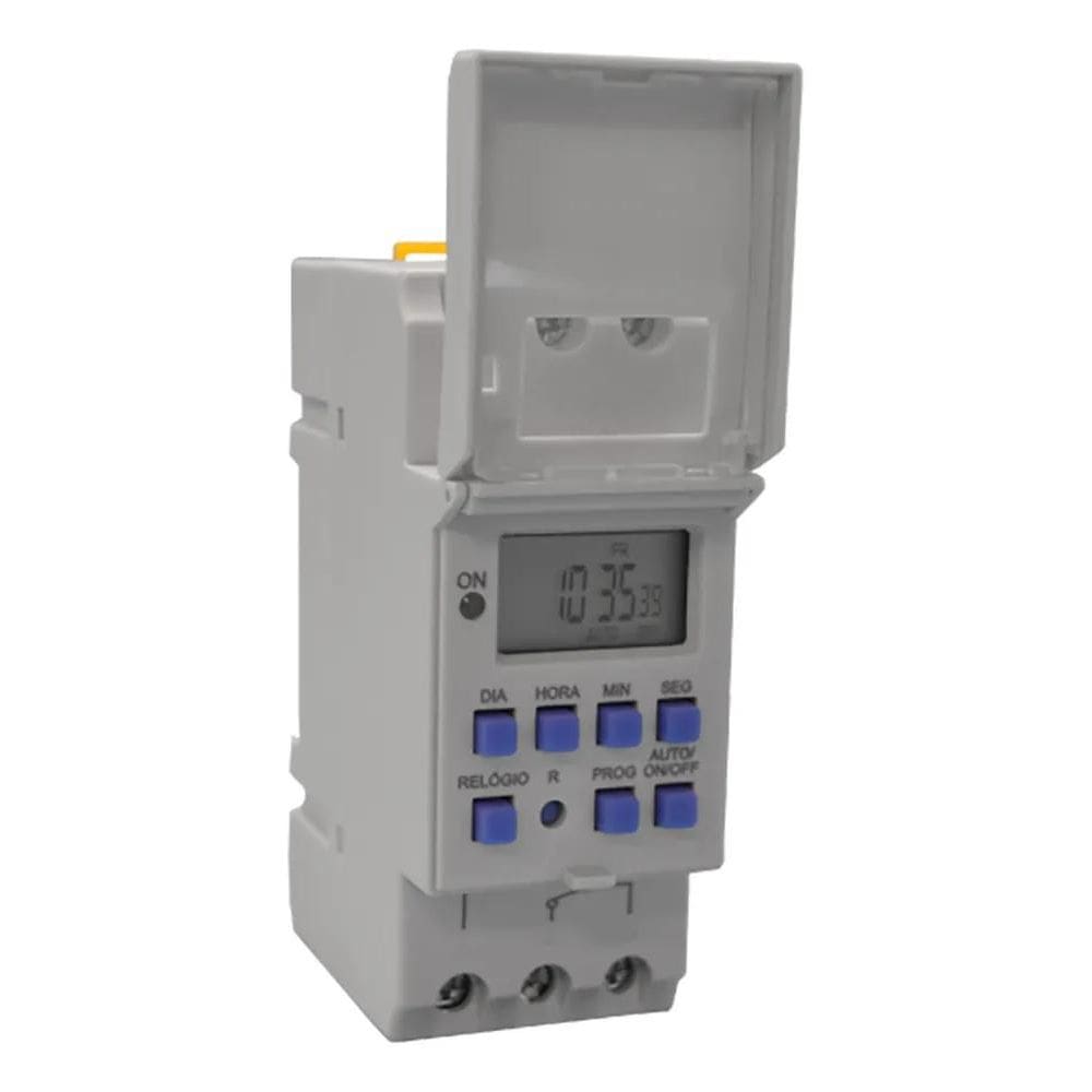 Timer Temporizador Digital 110V 220V Bivolt 10A Din 35Mm Ilu