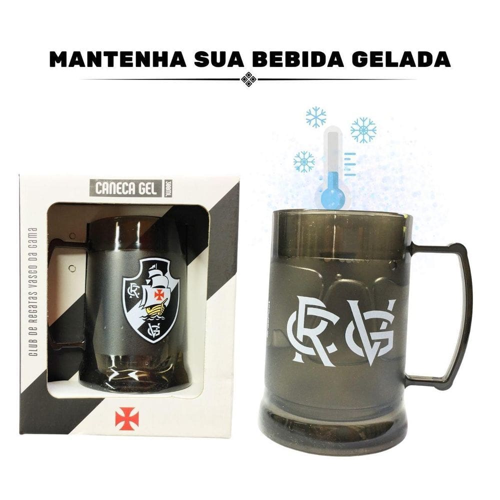 Caneca Copo Gel 300Ml Isolante Térmico Chopp Cerveja Time