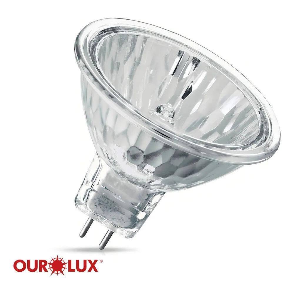 2X Lâmpada Halógena Dicróica 50W Gu5.3 2800K Luz Amarela Luz