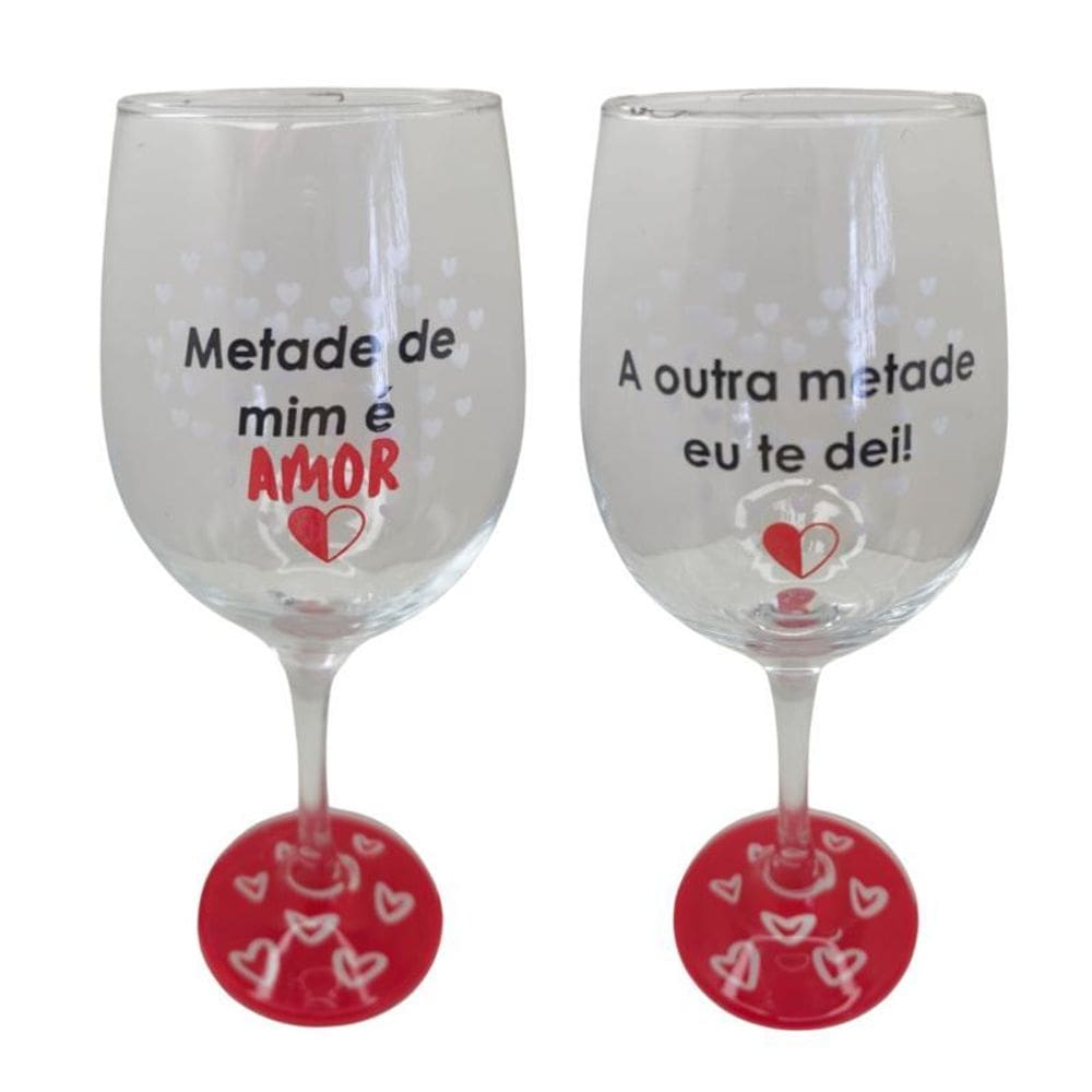 Kit 2 Taças Frase Namorados Amor Casal Personalizada Vinho