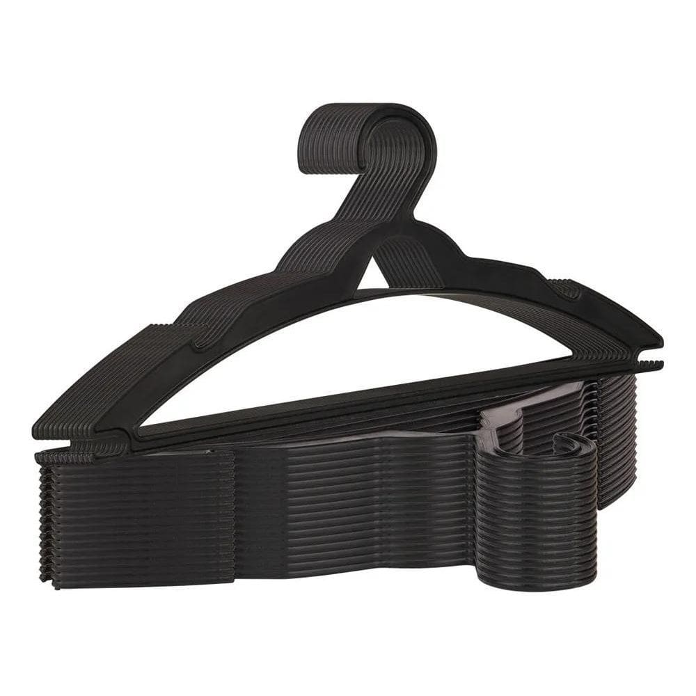 Cabide Preto Paranoia Produtiva Achatado Kit 50 Unidades Pla