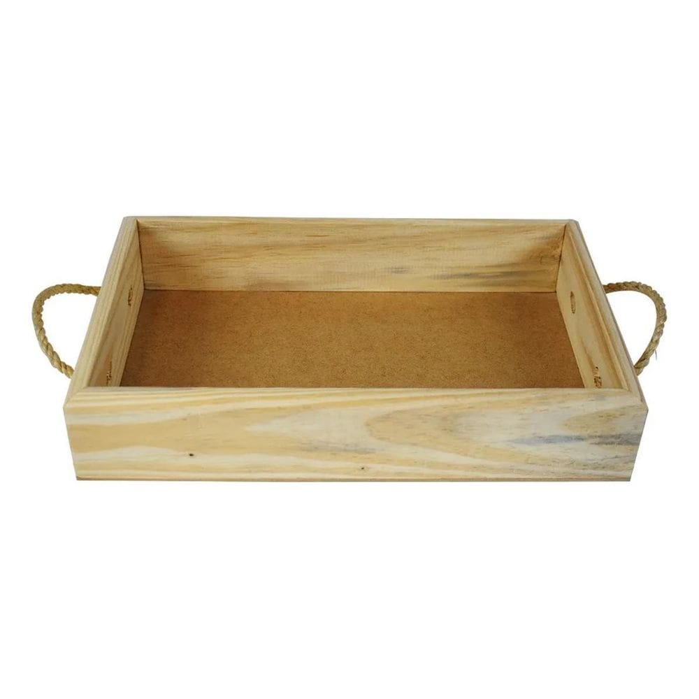 3X Bandeja Pinus Cru Alças De Sisal Cesta Café Manhã Present