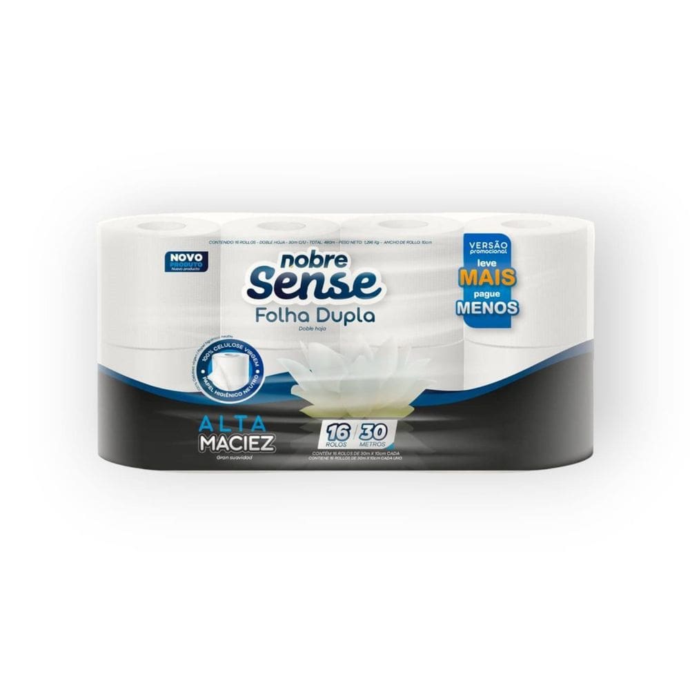 Papel Higienico 10Cmx30M Fd C/16  F.Dupla Nobre