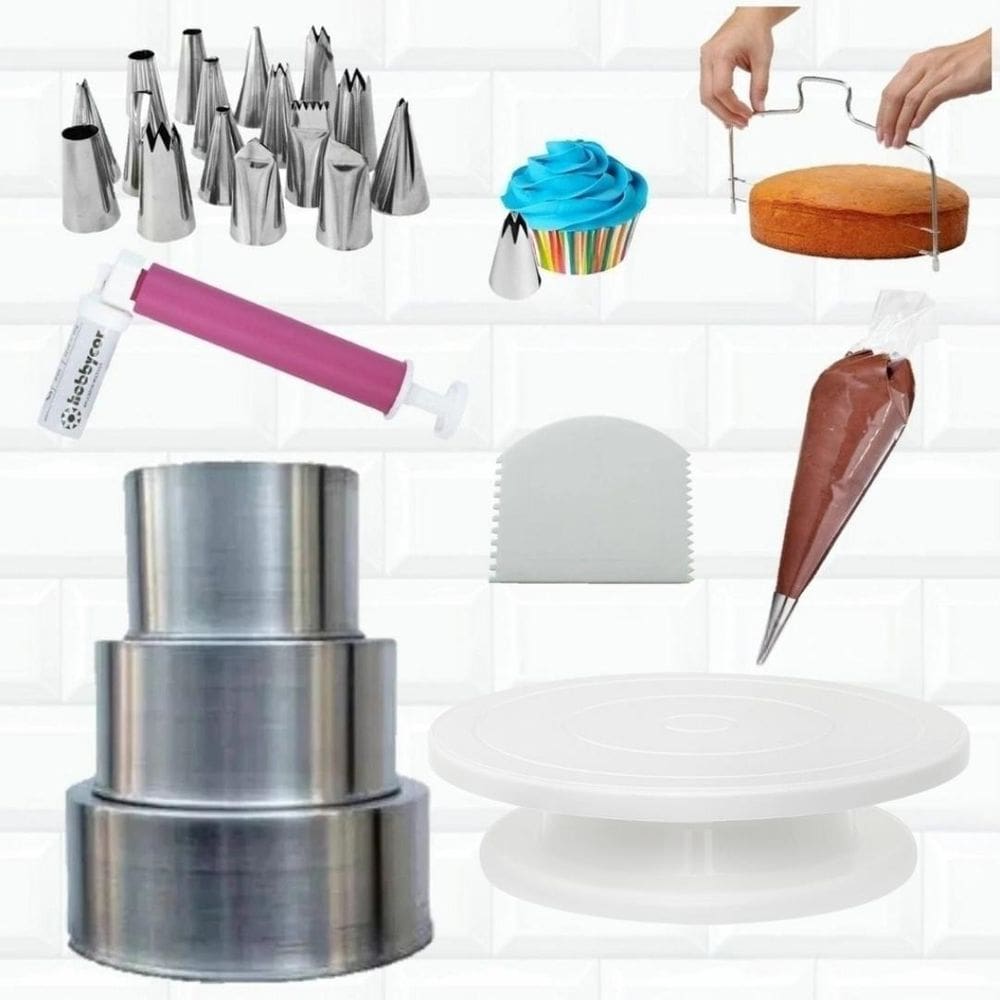 Kit Confeiteiro Bailarina Giratoria Formas Bicos Sacos