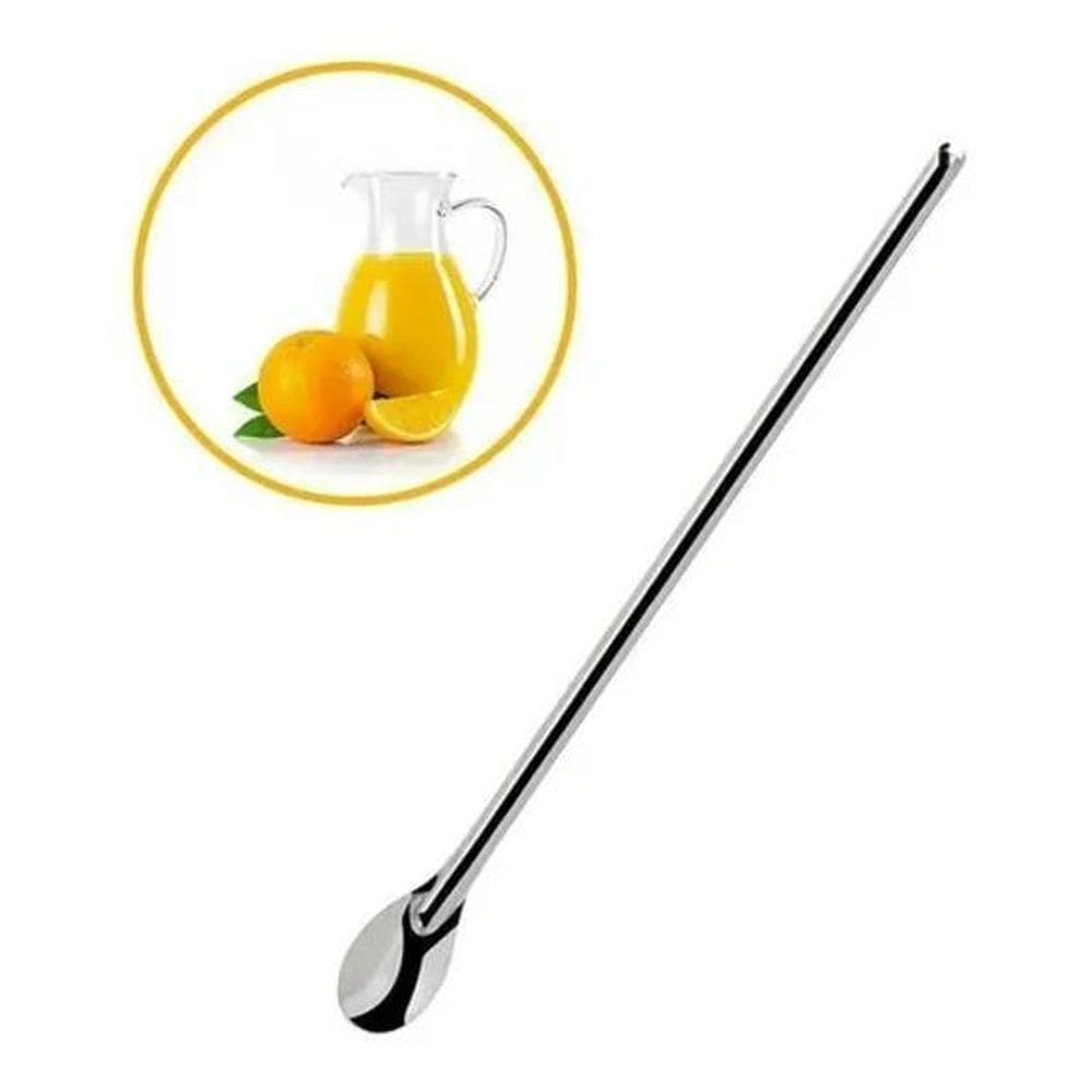3X Colher Longa Bailarina Inox Para Mexer Suco Leite Jarra 3