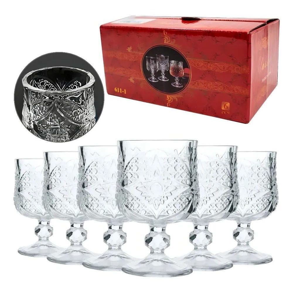 Jogo De Taca De Vidro Para Licor Com 6 Peças 50Ml Cor Transp