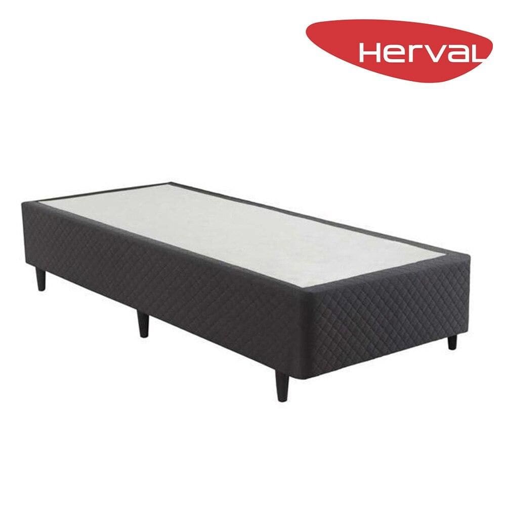 Base Cama Box Solteiro Herval Luiggi 39x96x203 cm, Grafite