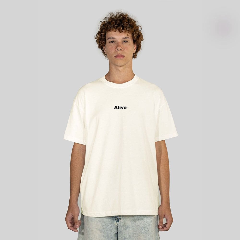 Camiseta Alive Clássica Basic Off White