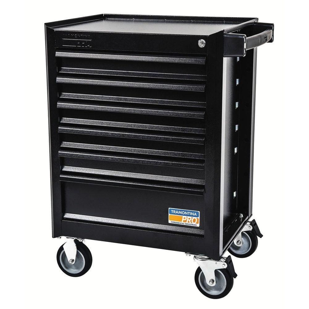 Carro Para Ferramentas 6 Gavetas Tramontina Pro Preto Tramontina