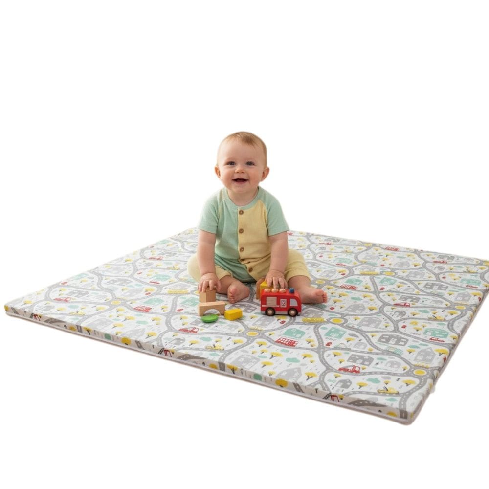 Tapete Colchonete Estampa Carrinhos 1m40 x 1m40 x 4cm