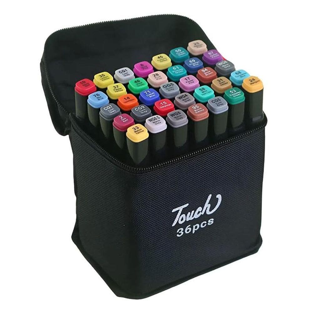 Caneta Hidrográfica Touch Jet com Ponta Dupla 36 Cores - Touch