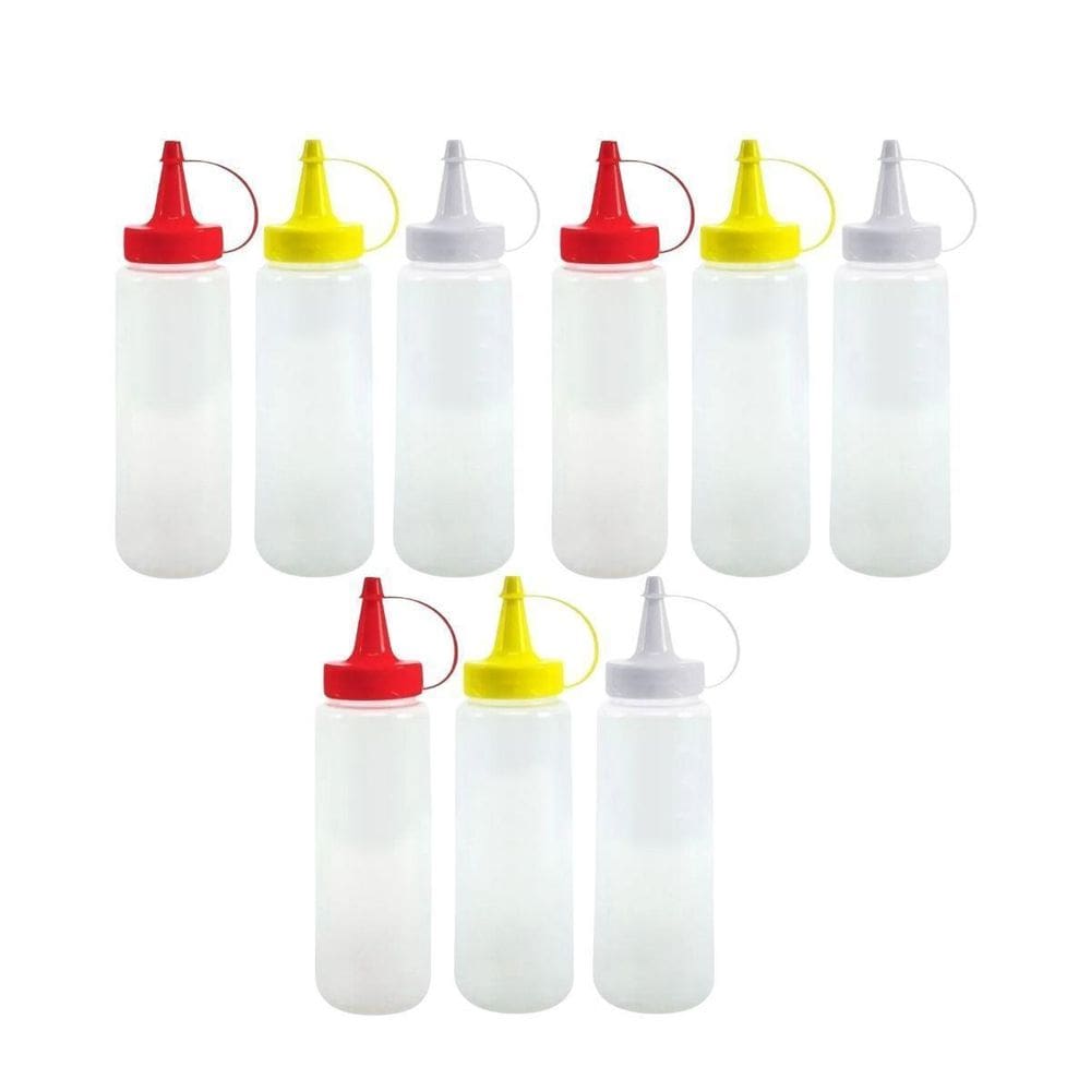 9 Bisnagas Para Ketchup Mostarda Maionese 200Ml