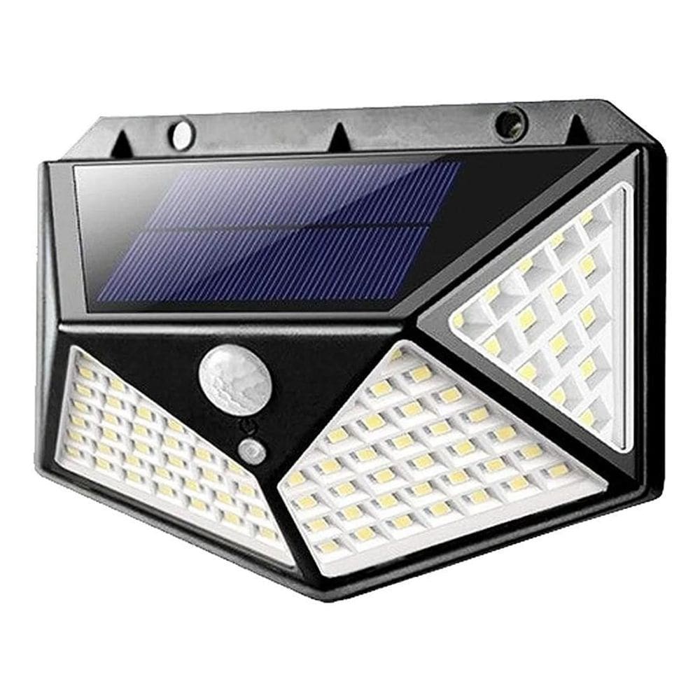 Luminária Solar 100 Leds Parede Sensor Movimento 3 Modos