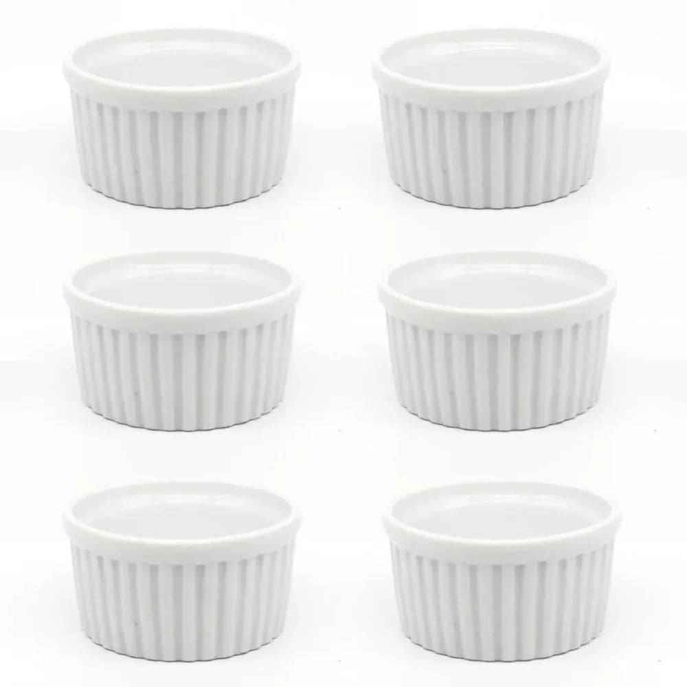 10X Kit 6X Ramekin 77Ml Porcelana Molheira Porta Molho Pequ