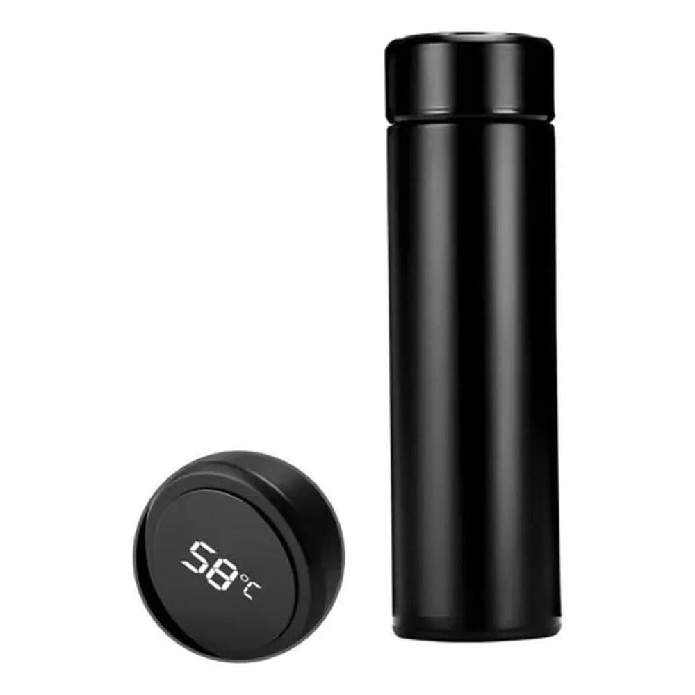 Garrafa Térmica 500Ml Com Medidor De Temperatura Digital Led