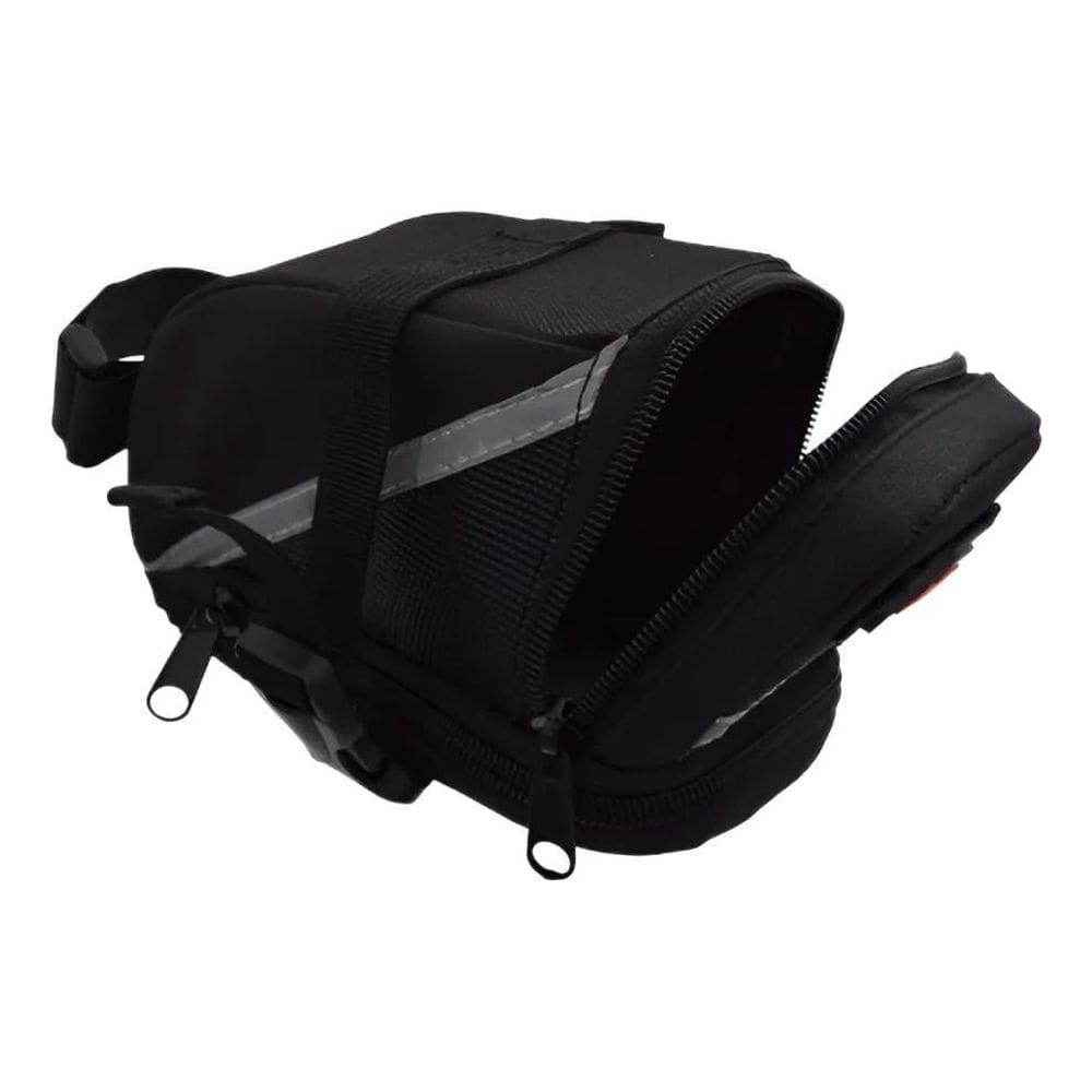 10X Bolsa De Selim Para Bike C/Refletor E Zíper Expansivel