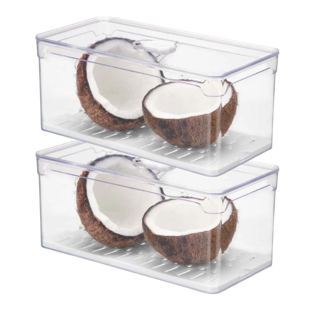 Kit 2 Organizadores De Geladeira 5L Com Tampa Escorredor