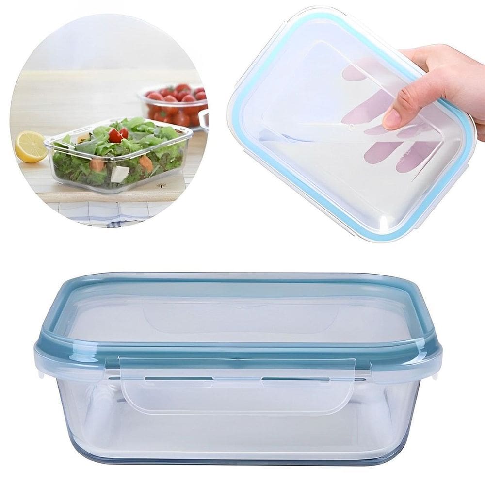 Kit 2Pças - Pote Vidro Quadrado Hermético Reforçado 1520 Ml