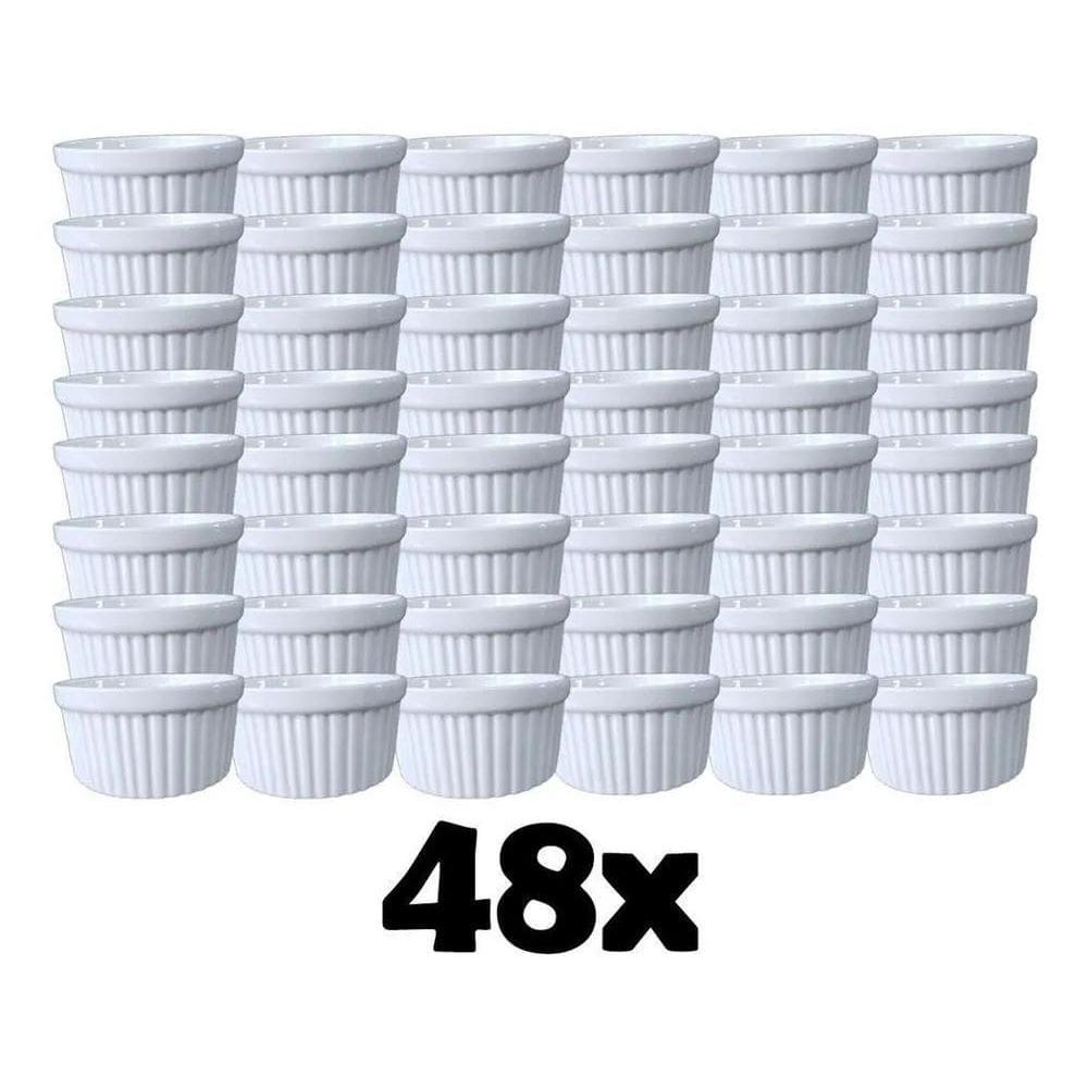 10X Ramekin Canelado Porcelana 40Ml Finger Foods Kit Com 48