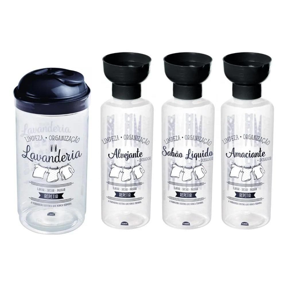 10X Kit Porta Sabão Amaciante Alvejante Com Tampa Dosadora 4