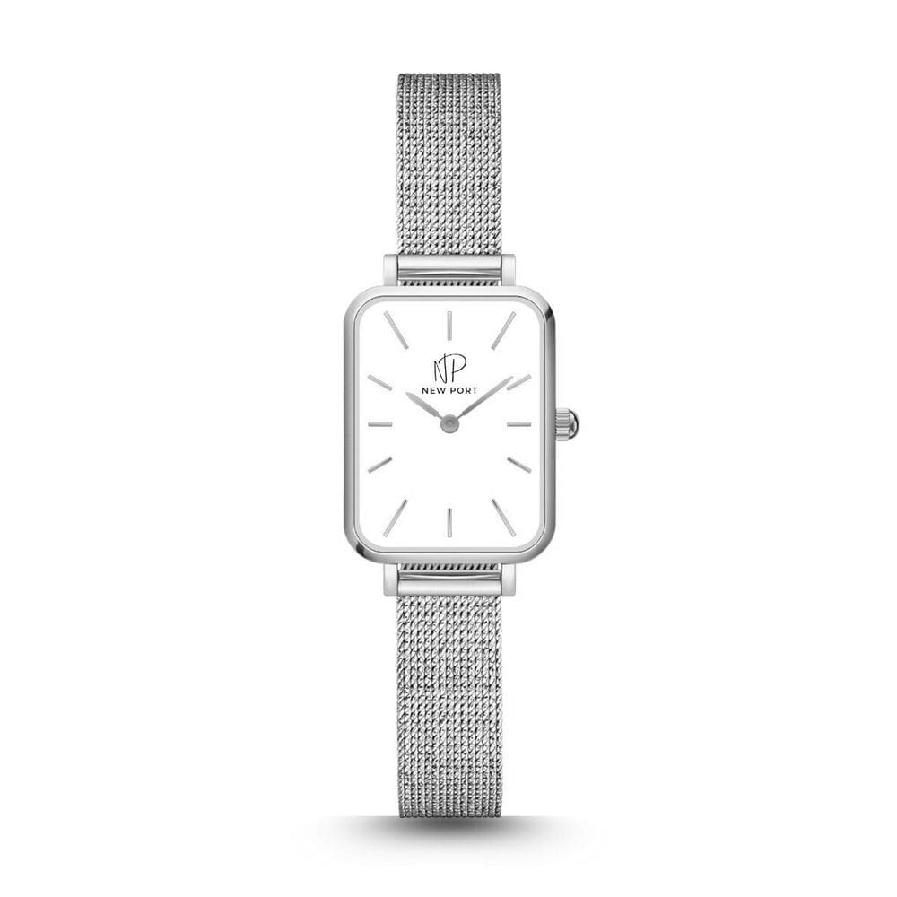 Relógio Feminino Quadrado prata Vermont Silver minimalista New Port