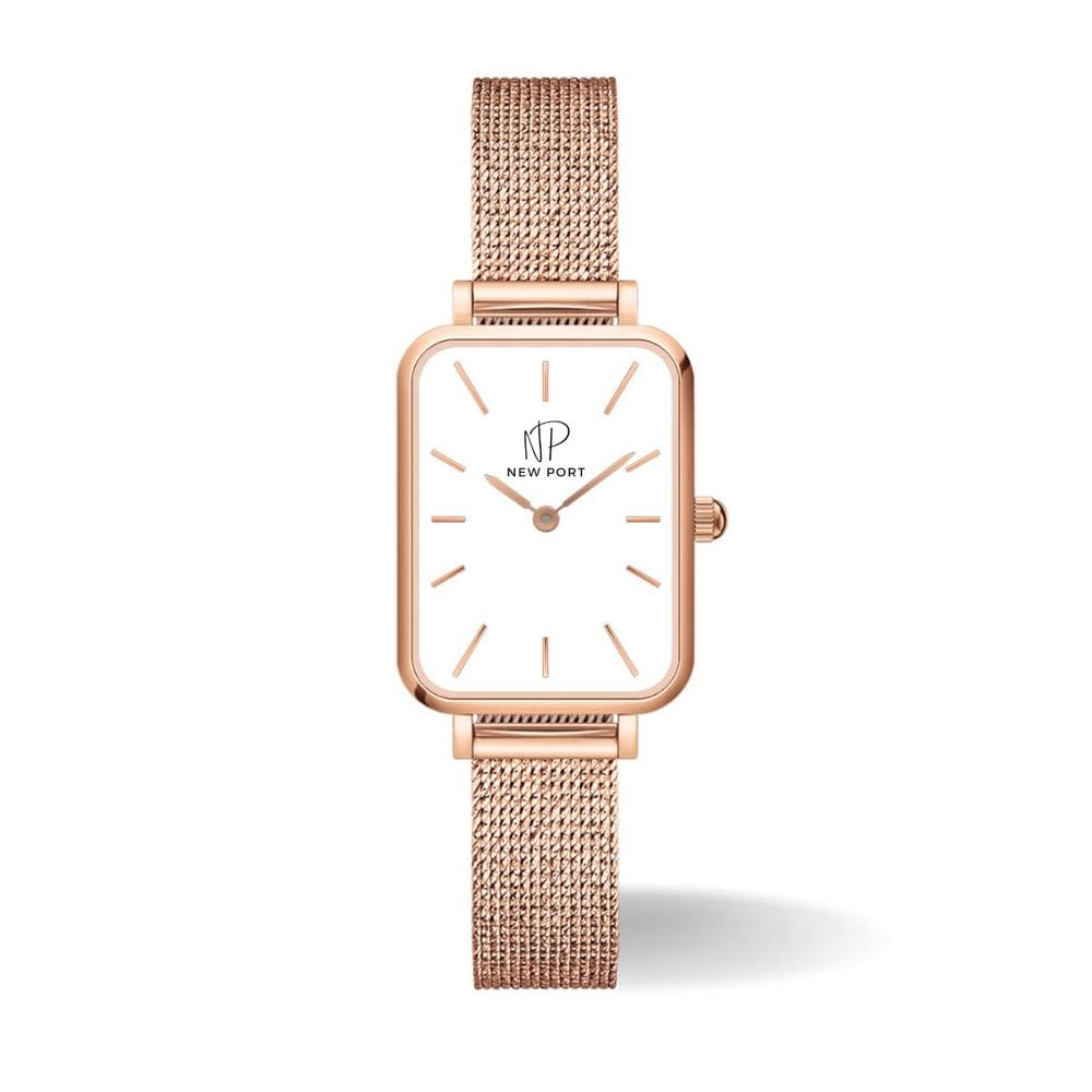 Relógio Feminino Quadrado Rose minimalista New Port