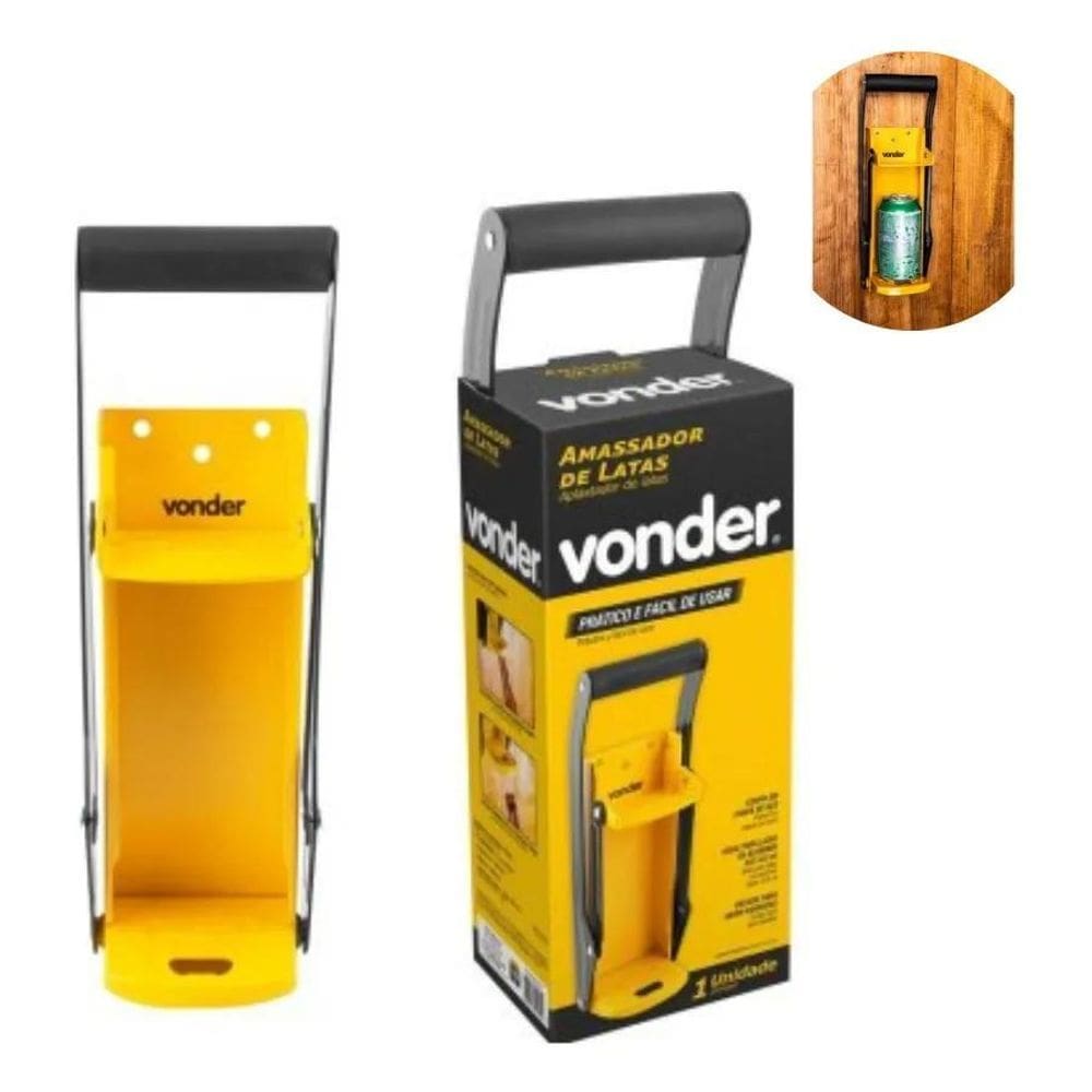 Amassador De Latas Latinha 475Ml Abridor De Garrafa Vonder