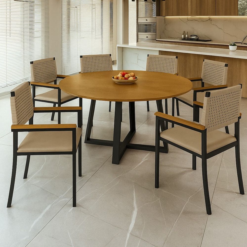 Conjunto Náutico de Área Gourmet 6 Cadeiras  1,50m - Solara