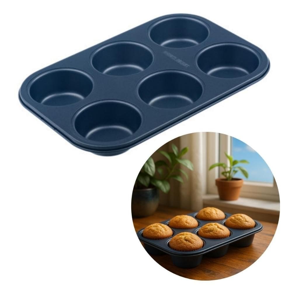 Forma Cupcake Muffin Mini Bolo Antiaderente 6 Cavidades Luxo