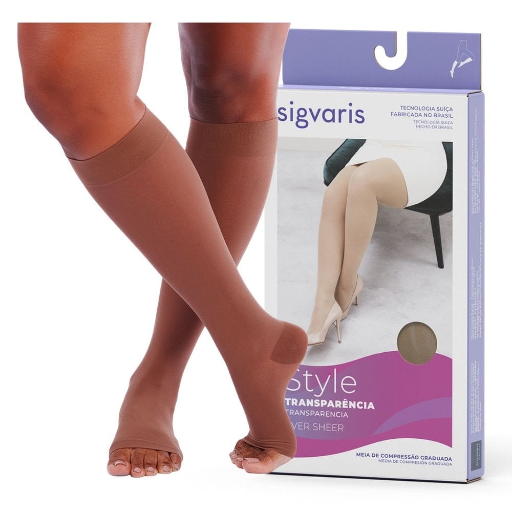 Meia 3/4 Compressiva | Sigvaris Ever Sheer | 20-30 mmhg - Café