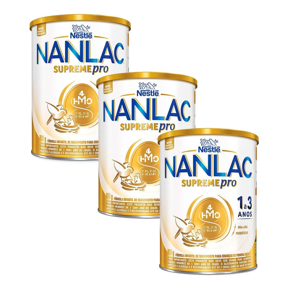 Kit 3 Fórmula Infantil Nanlac Supreme PRO 800g