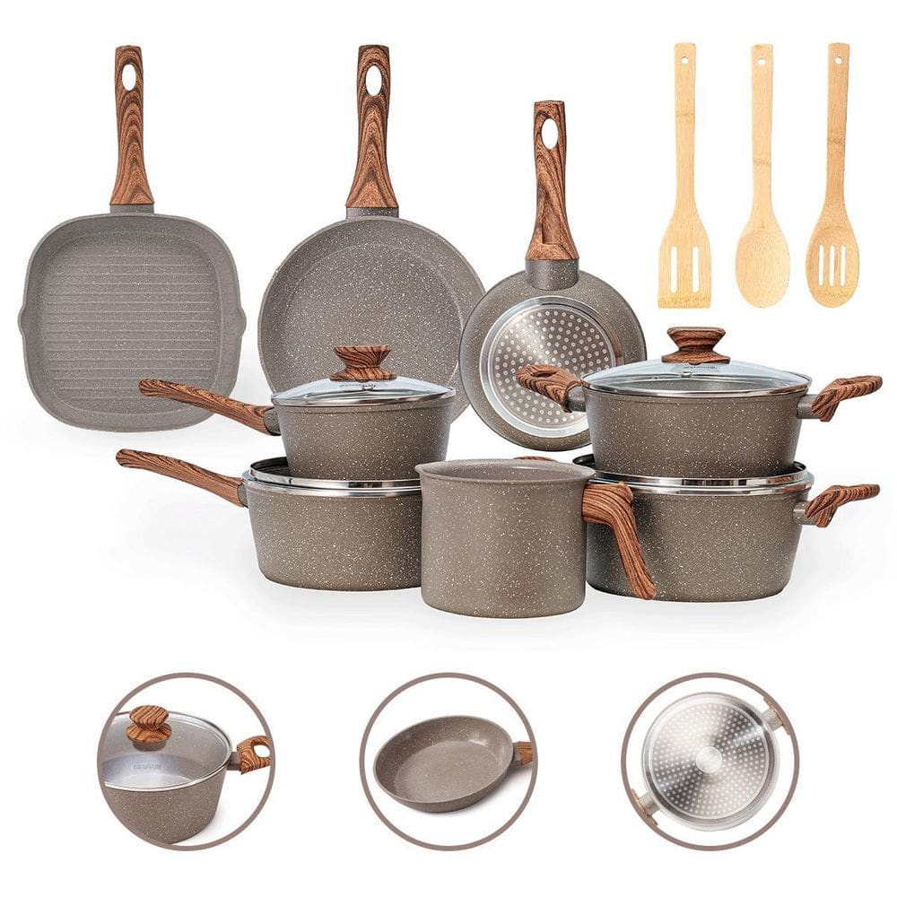 Jogo De Panelas Completo 11 Pç Cerâmico Indução - Grafito