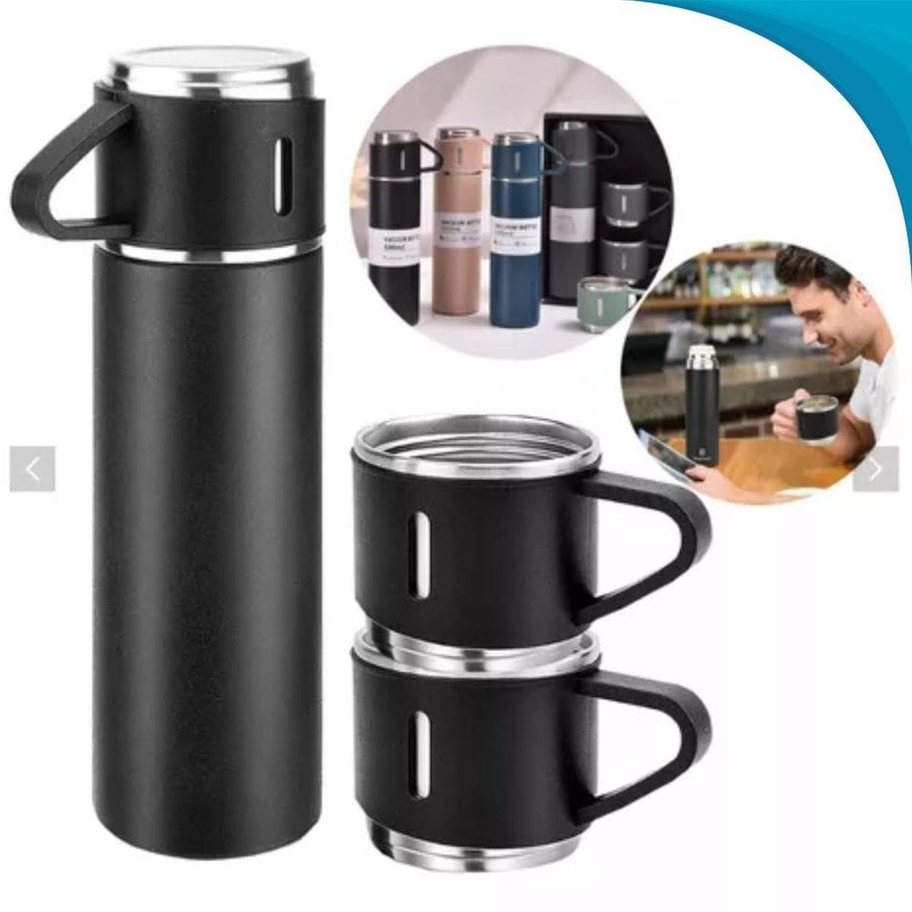 Garrafa Térmica Inox Xícaras Para Bebidas Quentes E Frias