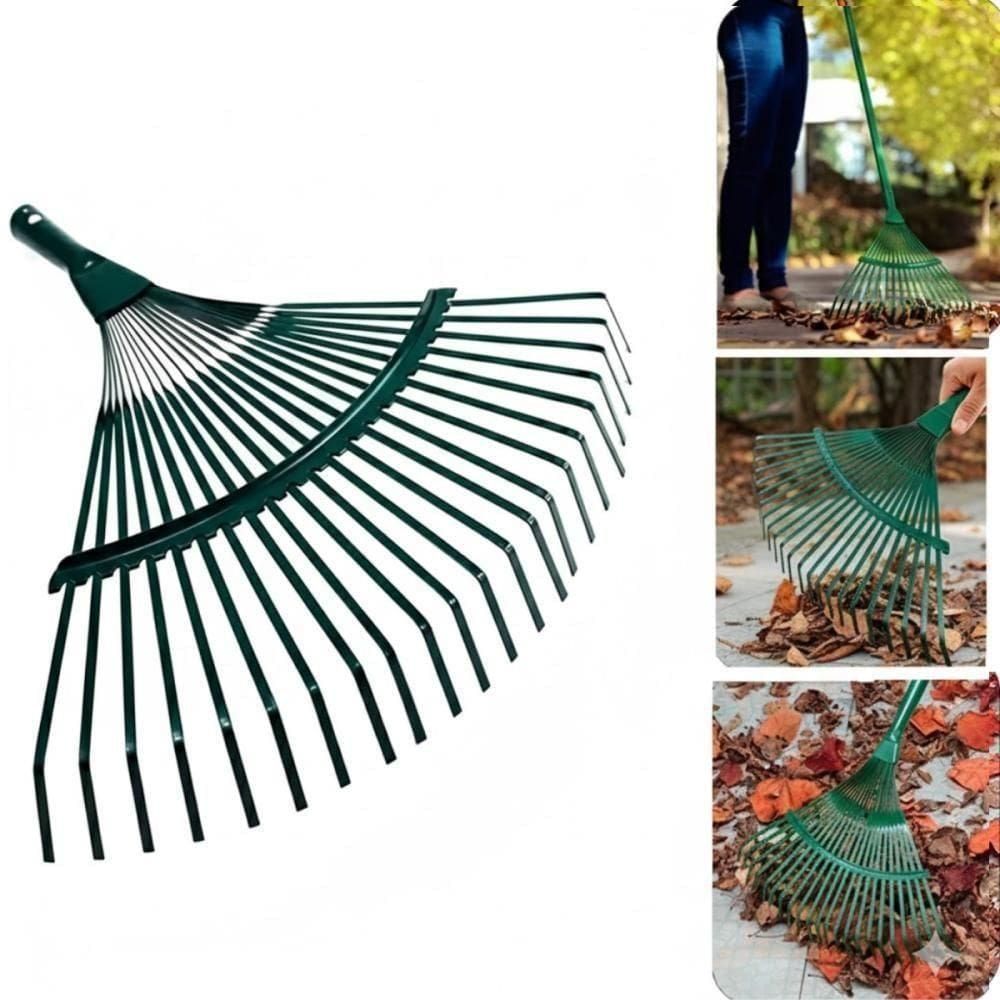 Vassoura Rastelo De Metal Com 22 Dentes – Resistência E Eficiência Para Jardinagem Profissional - (cabo Não Incluso)