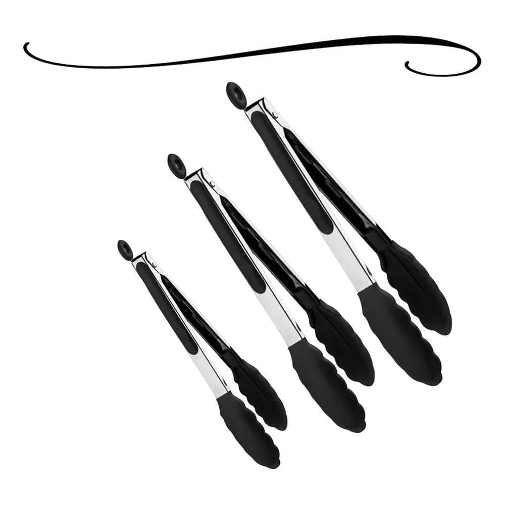 3 Pegador Silicone Carne Salada Cozinha Pinça Culinária