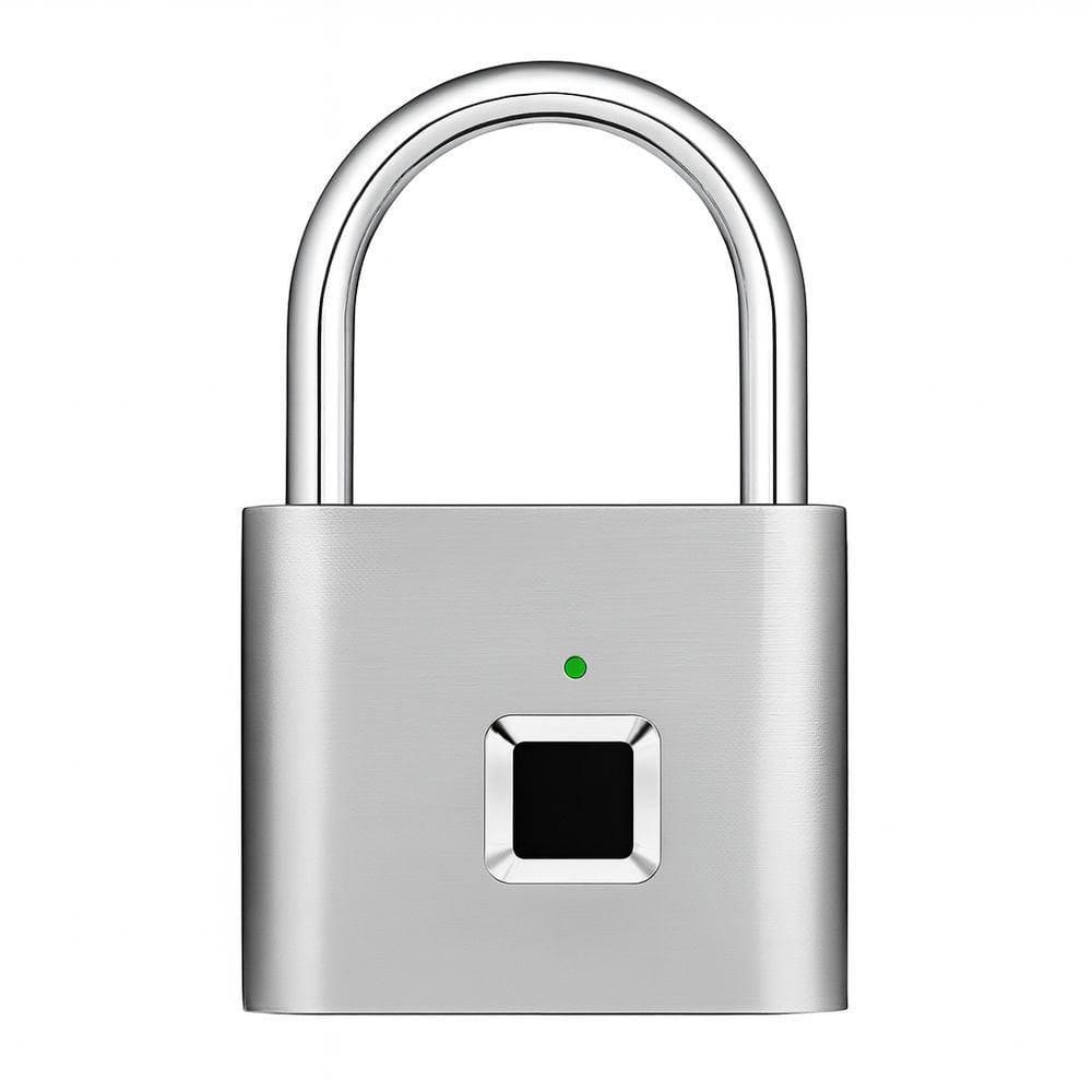Cadeado Biométrico Inteligente Com Desbloqueio Digital E Bateria Usb Recarregável Cinza