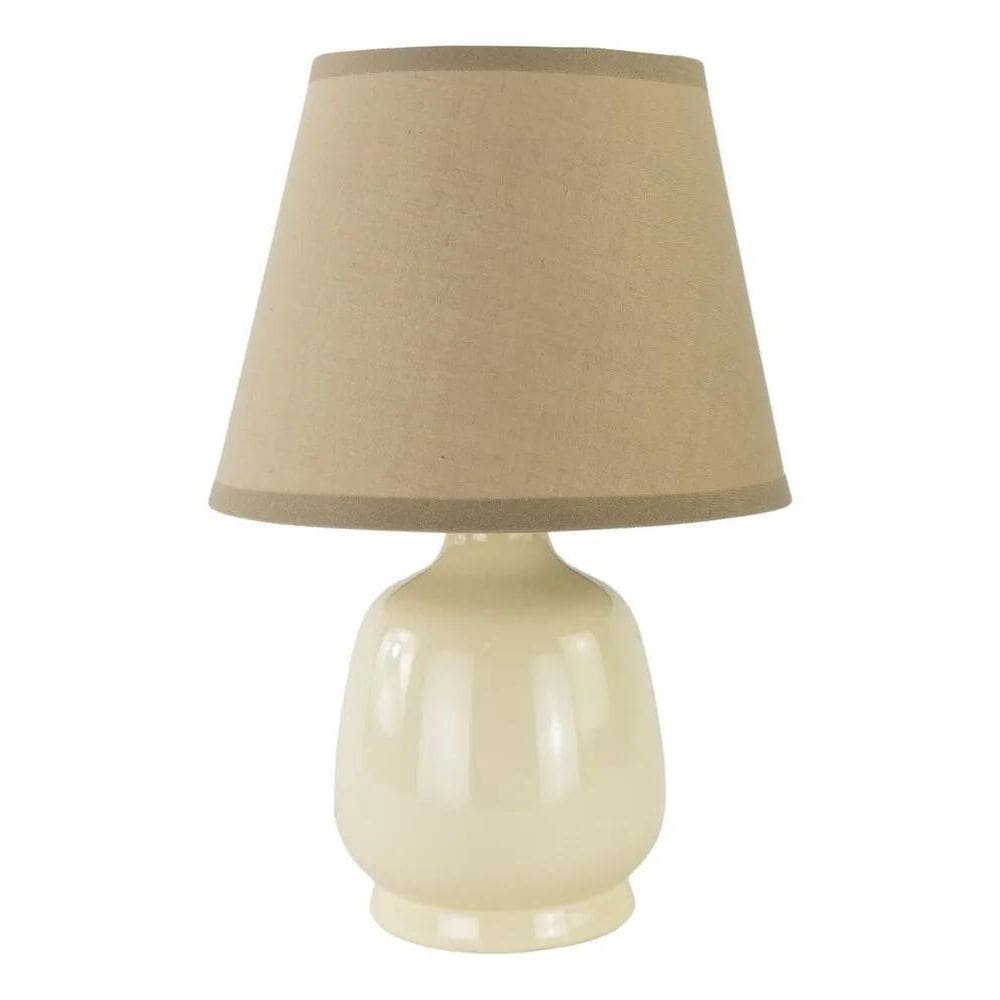 2X Abajur De Quarto Bege Com Cúpula - Luminária De Mesa