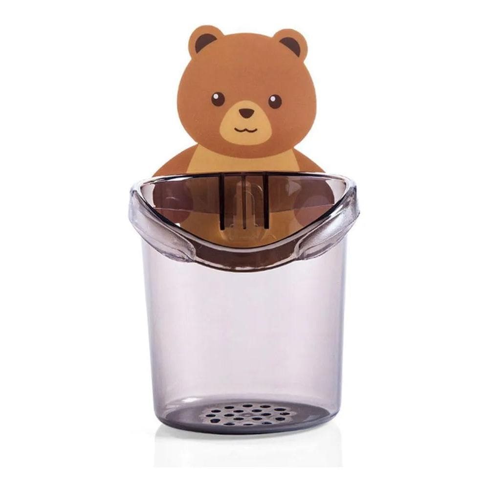 Porta-Escova De Dentes De Parede Ursinho Autoadesivo Ventosa