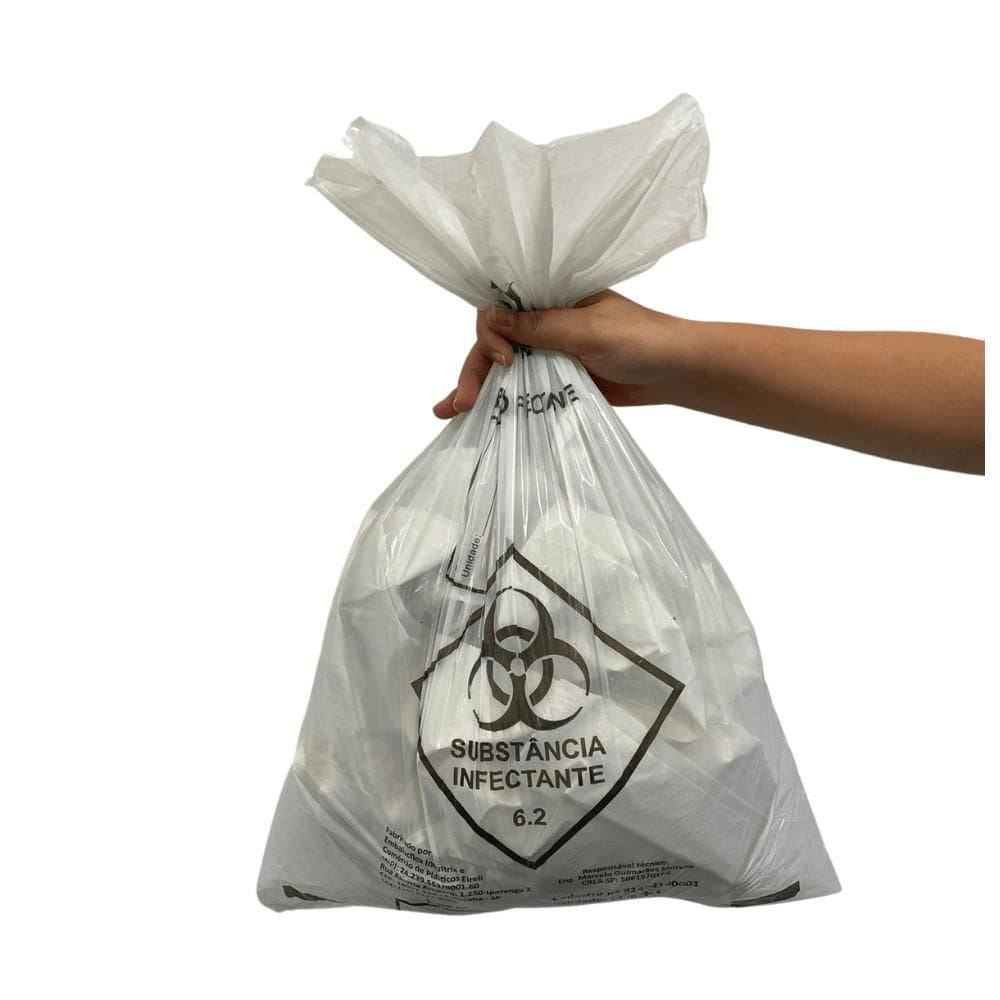 Saco Para Lixo Hospitalar Infectante C/100Un 50 Litros