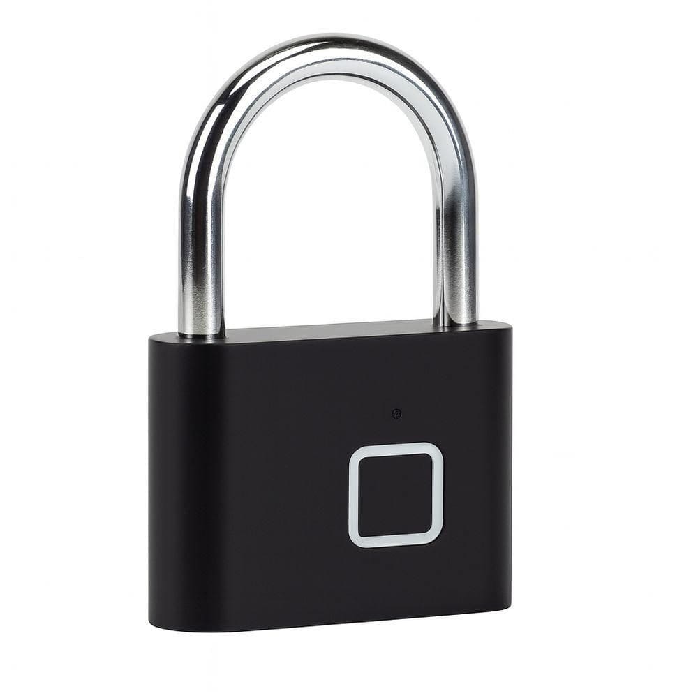 Cadeado Biométrico Com Impressão Digital Preto – Segurança Inteligente Com Estilo E Praticidade