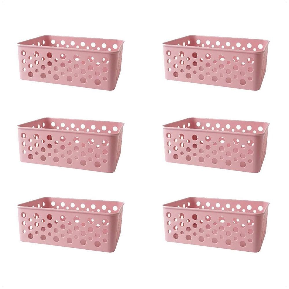 Kit 6 Cestos Organizadores Decorativos Multiuso P Rose