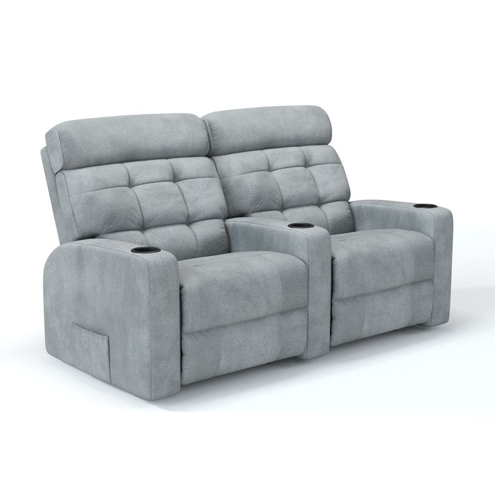 Sofá 2 Lugares Reclinável Manual Linha Cinema Em Tecido Bouclé