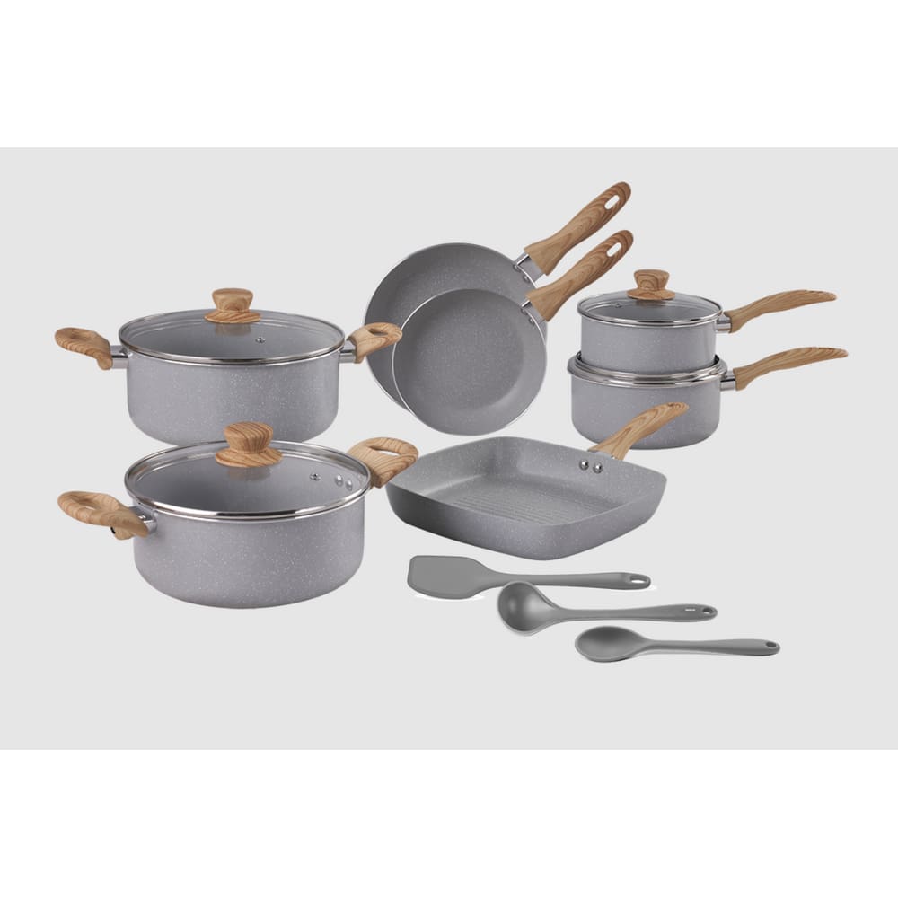 Jogo de Panelas Easy Gris Indução + Utensilios 10 Pçs Brinox