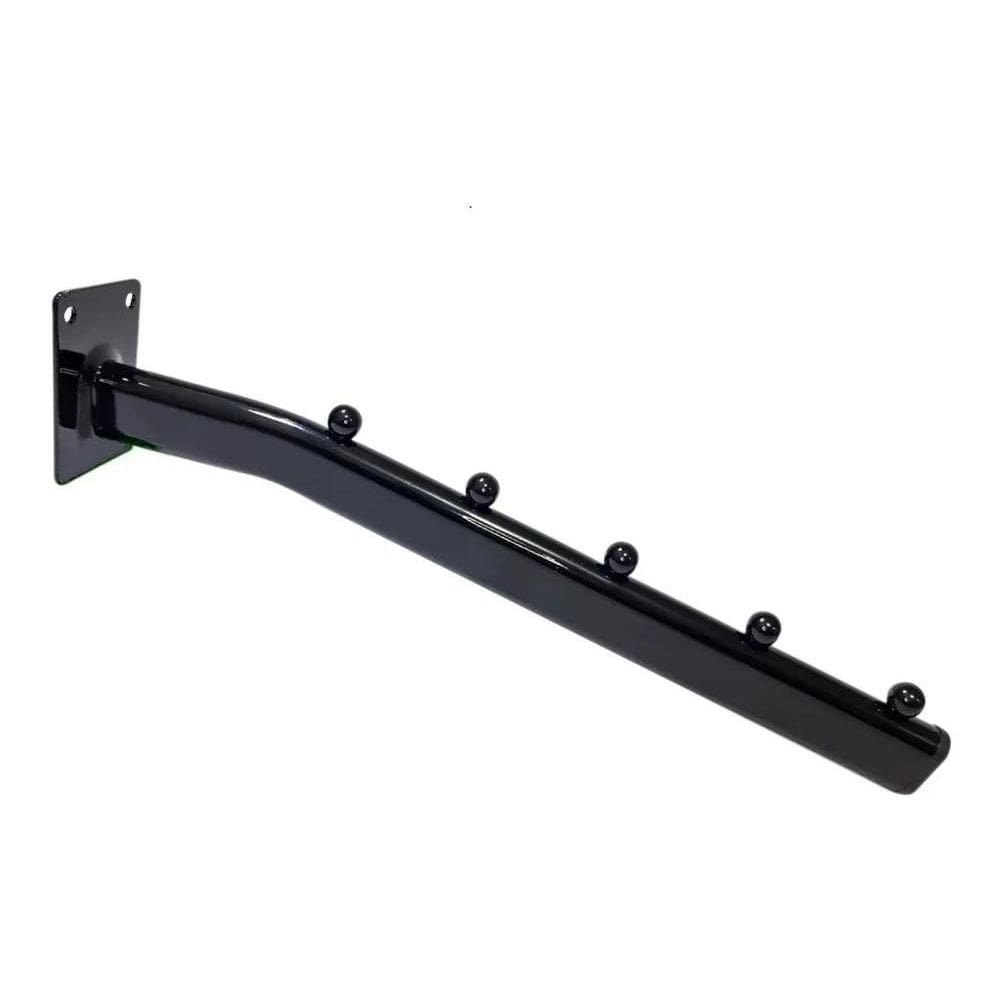 10X Cabide Suporte Rt Arara Inclinada De 30Cm Preto Para Pa