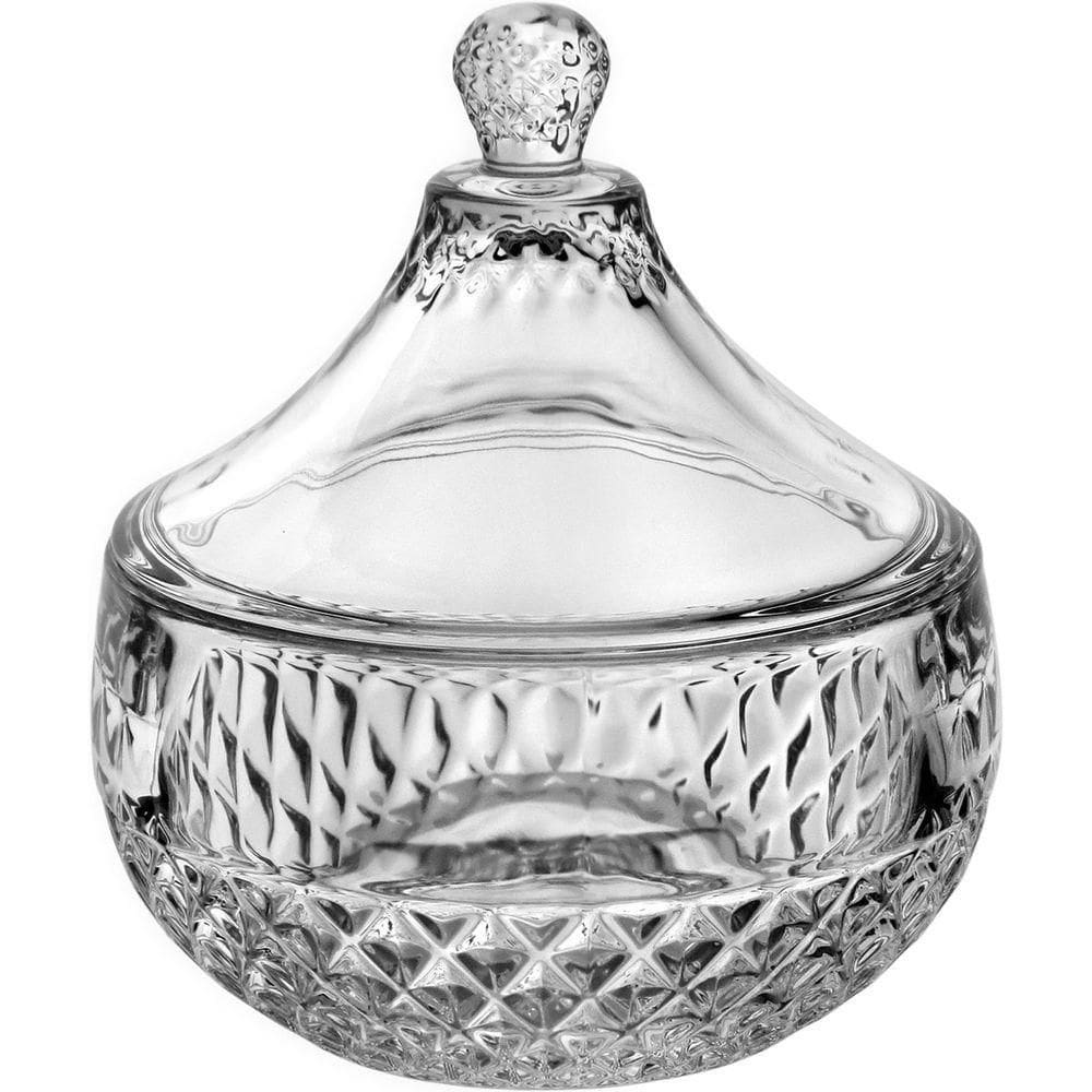 Vaso Potiche Bomboniere Redondo Decorativo Vidro 12x11x11cm