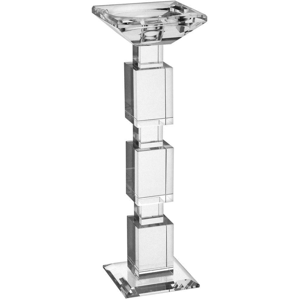 Castiçal Porta Vela Decorativo Cristal 28x9x9 Transparente